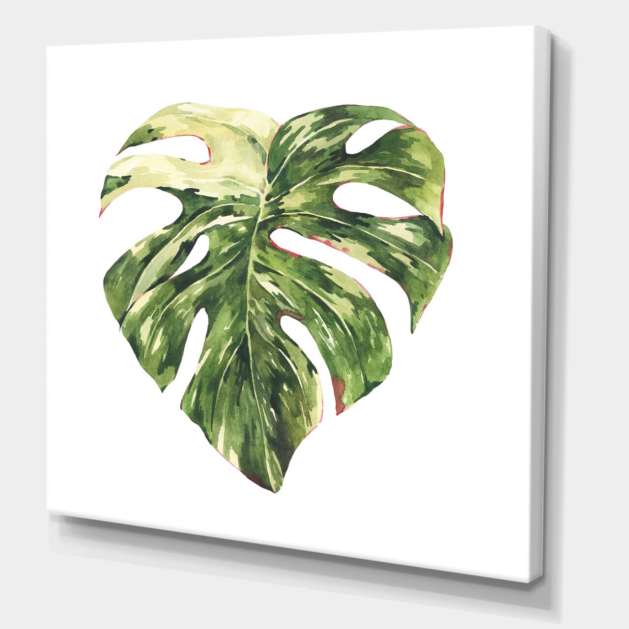 Designart - Tropical Green Leaves In Summer Times III - Tropical Canvas Wall Art Print